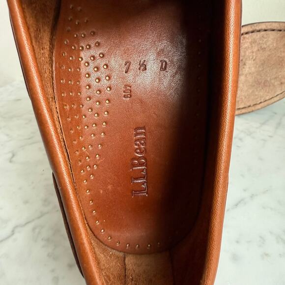 L.L. Bean Brown Leather Tassel Loafers Preppy Men’s Size 7.5 | Women's 9 - Picture 8 of 10